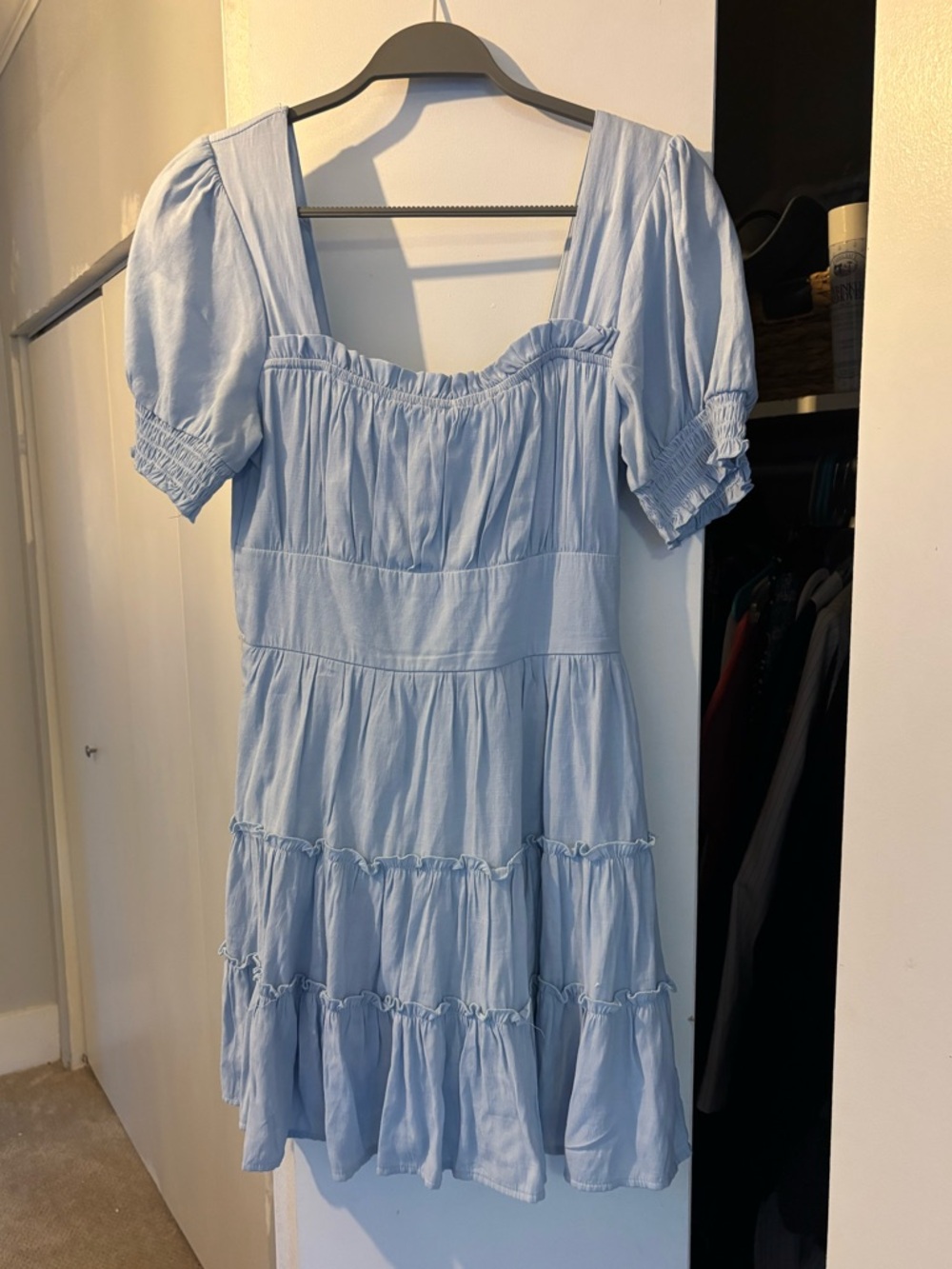 Altar’d State Light Blue Tiered Dress